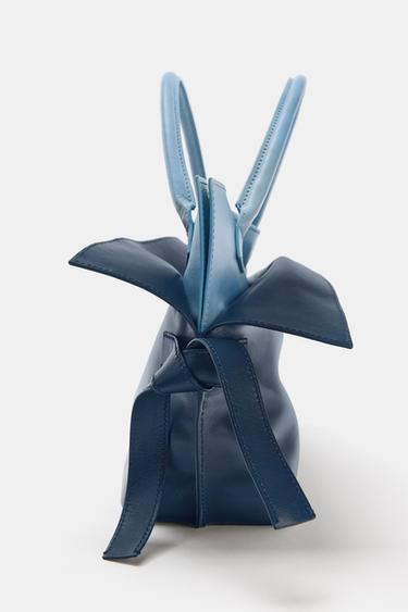 SAC EN CUIR À RABAT - Bleu marine de Zara - Image 3