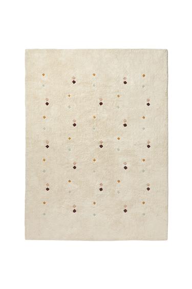 KIDS' MULTICOLOURED EMBROIDERED DIAMOND RUG - Oyster-white by Zara