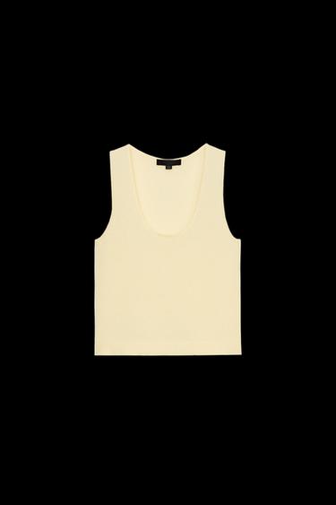 Zara BASIC KNIT TOP - Light yellow - Image 0