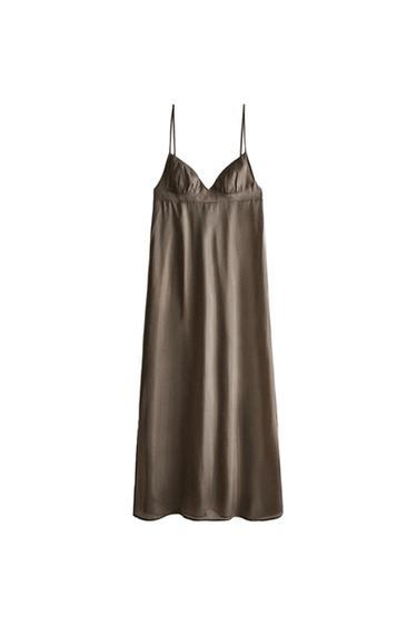 CAMISOLA DE SEDA EM ORGANZA - Cinza / Torrado da Zara