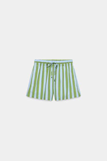 SHORT À RAYURES - Vert / Bleu de Zara - Image 6