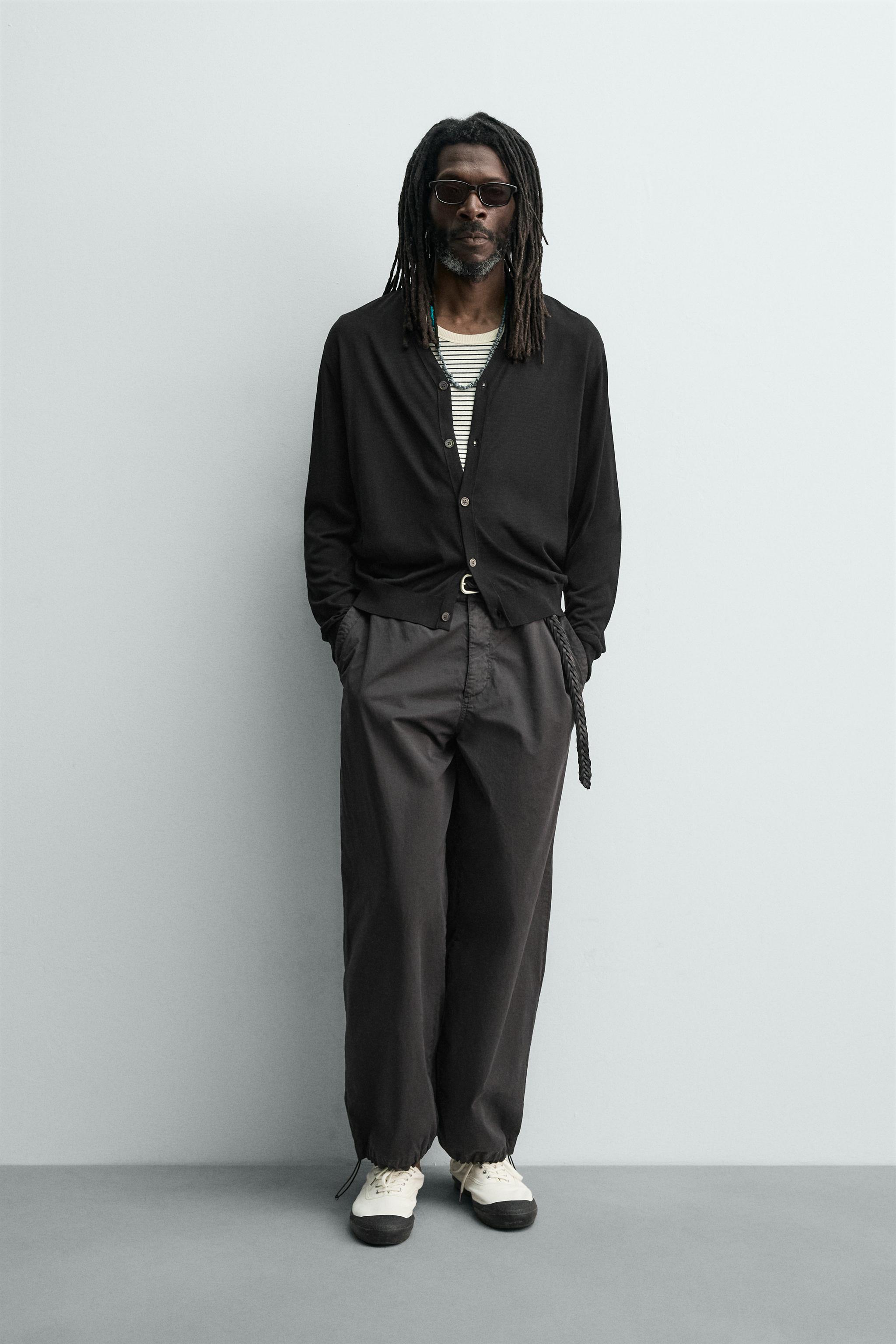 100% SILK CARDIGAN AARON LEVINE X ZARA - Black | ZARA United States