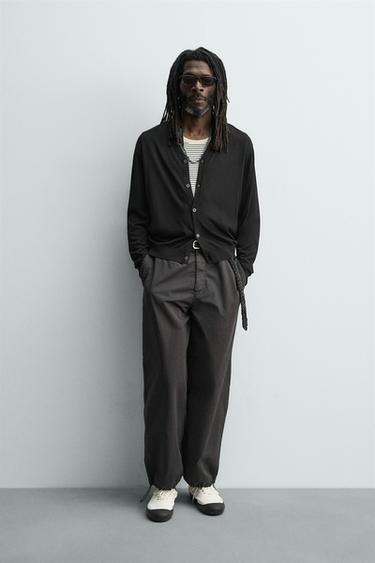 100% SILK CARDIGAN AARON LEVINE X ZARA - Black by Zara - Image 0