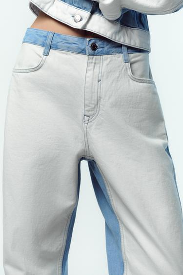 JEANS Z1975 STRAIGHT MID-WAIST COMBINED - Mid-blue by Zara - Image 1