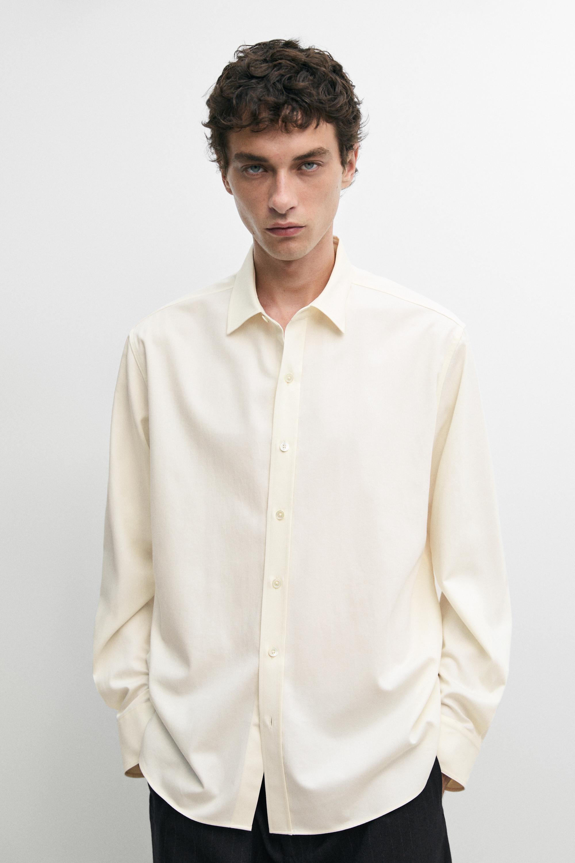 Relaxed fit cotton blend shirt