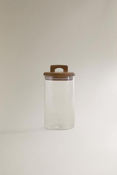 POT DE RANGEMENT BOROSILICATE BOIS - Beige clair de Zara - Image 1