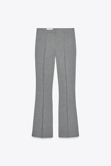 PANTALON ÉVASÉ À NERVURES - Gris de Zara