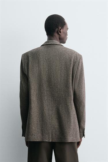 VESTE REGULAR FIT STRUCTURÉE - Noir / Marron de Zara - Image 2