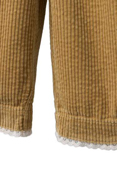 Zara CORDUROY LACE CULOTTES - Ocher