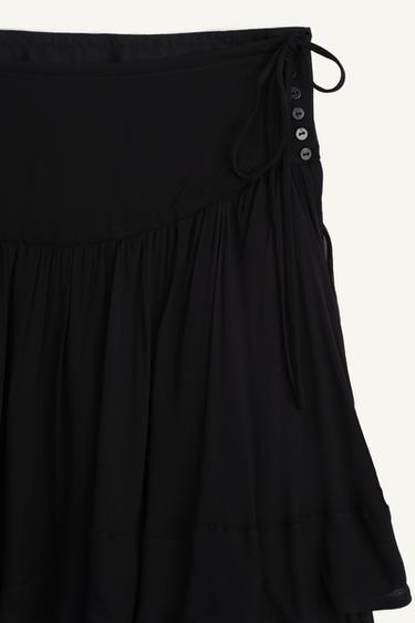 JUPE MI-LONGUE À VOLANTS ÉDITION LIMITÉE - Noir de Zara - Image 7