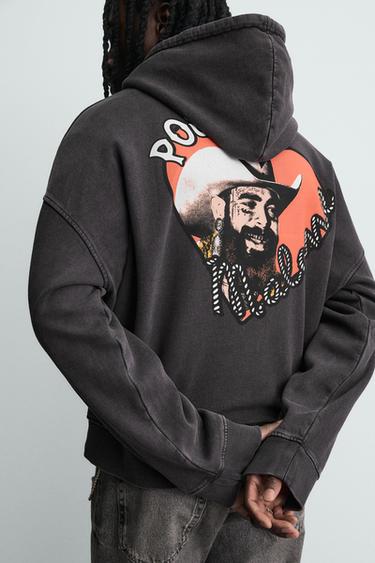 SWEAT À CAPUCHE GRAPHIQUES POST MALONE™ - Noir de Zara - Image 5