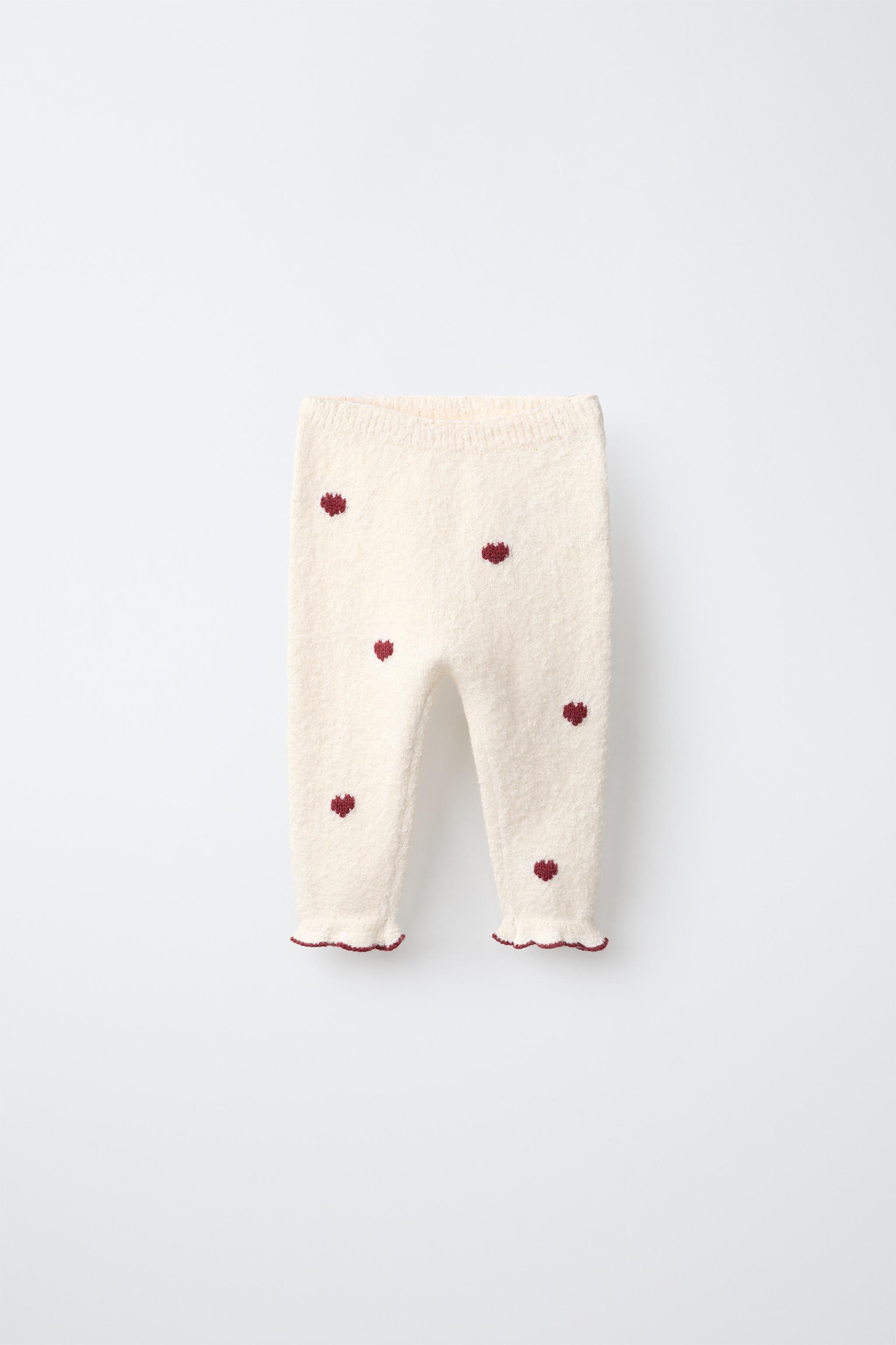 PANTALON MAILLE CŒURS BRODÉS
