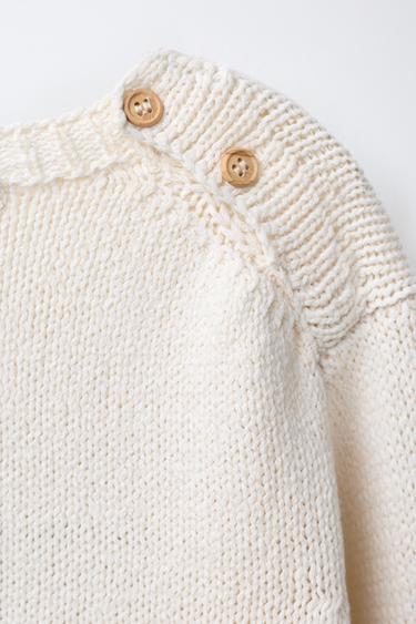 PULL EN MAILLE LAPIN - Écru de Zara - Image 3