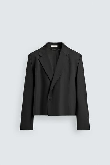 CROPPED SUIT BLAZER - Black by Zara