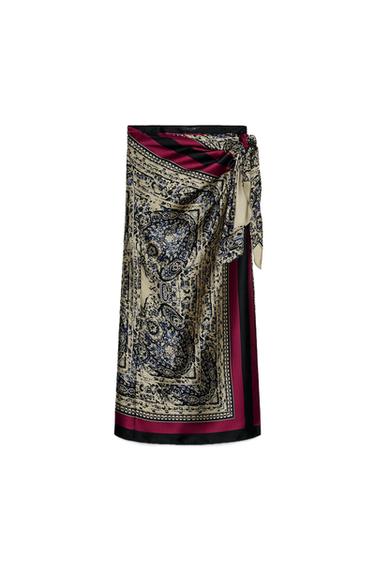 Zara ZW COLLECTION PAISLEY SARONG SKIRT - Multicolored