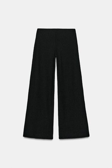 TEXTURED STRAIGHT-LEG TROUSERS - Black by Zara - Image 8