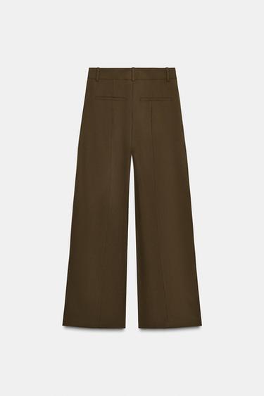 PANTALÓN TIRO ALTO ZW COLLECTION - Khaki oscuro de Zara