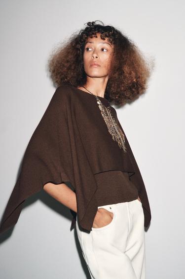 TOP PUNTO CAPA - Marrón de Zara