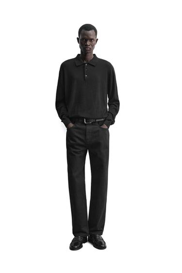 Zara STRAIGHT ANKLE FIT JEANS - Black