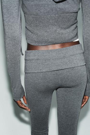 SEAMLESS FLARE TROUSERS - Grey marl by Zara - Image 4