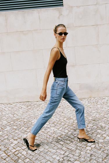 TEXANS Z1975 MOM FIT DE TIR LLARG - Blau mitjà de Zara
