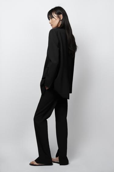 بنطلون صوف ضيق ZW COLLECTION إصدار محدود - أسود الخاص بـ Zara