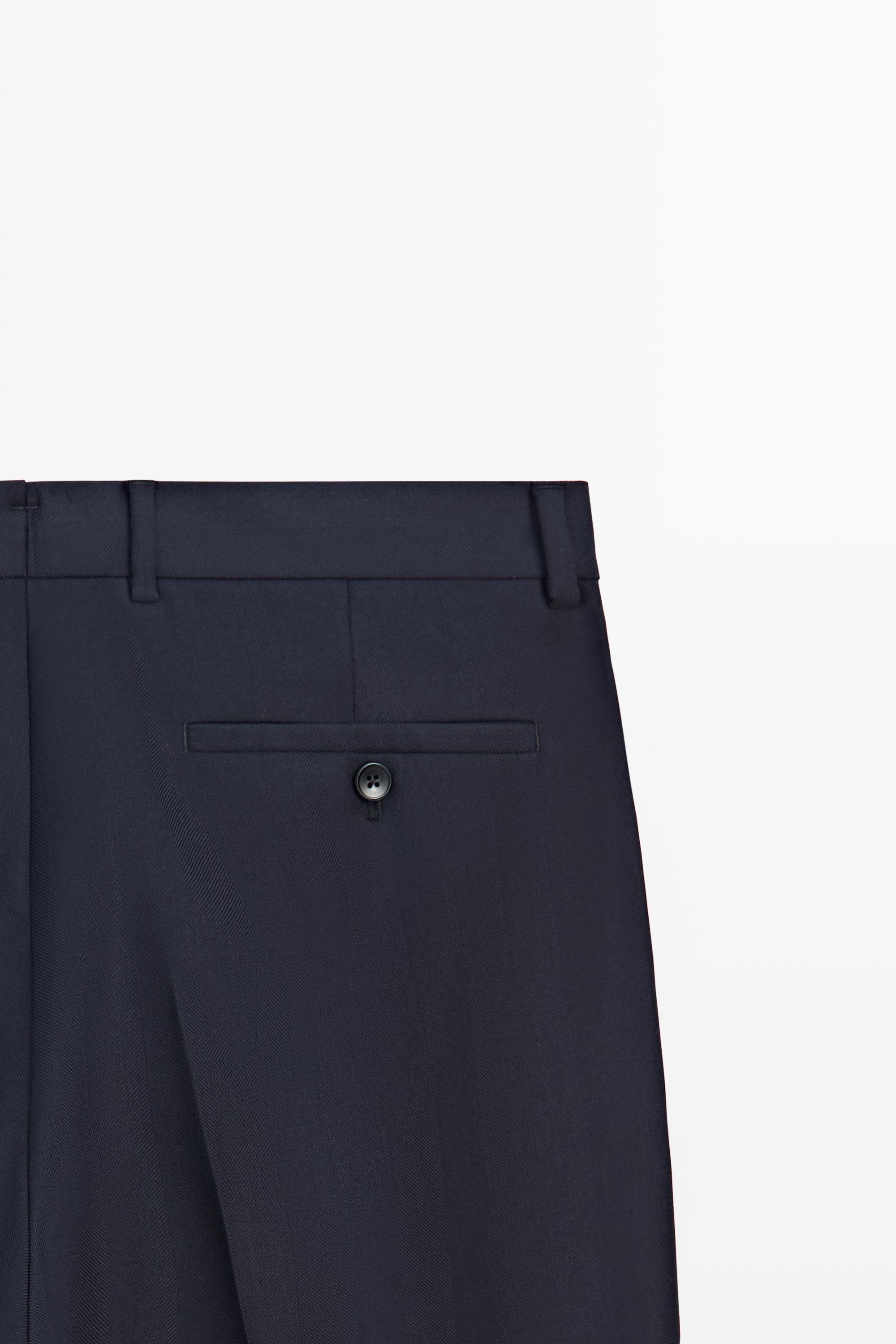 Pantalon tailleur à chevrons