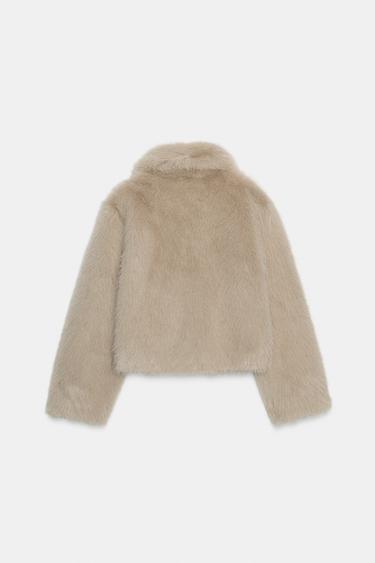 VESTE DOUBLE FACE EFFET FOURRURE - Gris taupe de Zara - Image 7