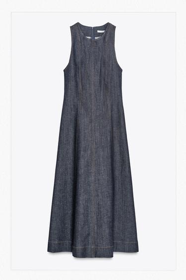 VESTIDO MIDI DENIM - Índigo de Zara