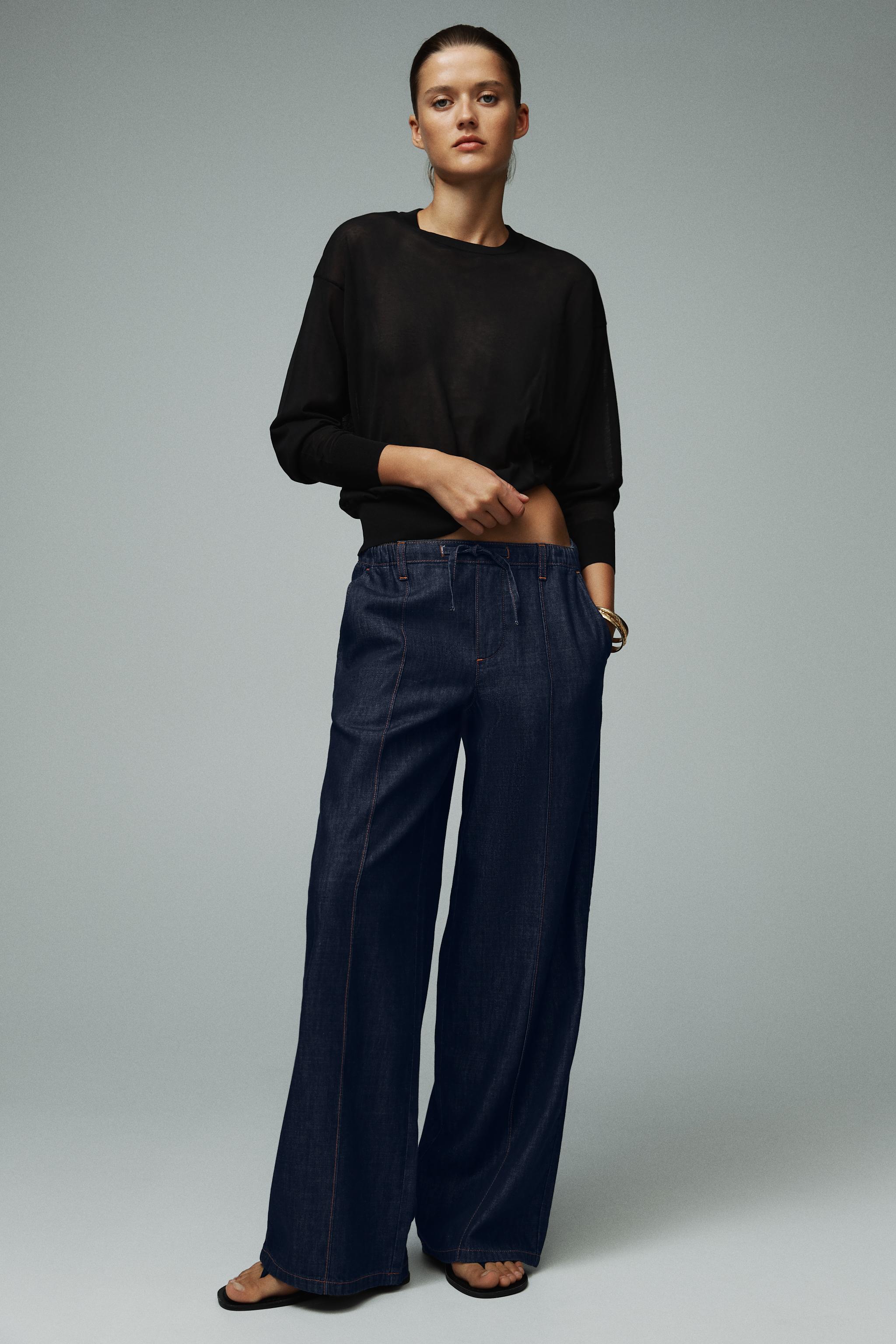 JEANS Z1975 JOGGER WIDE LEG CINTURA ALTA - Azul | ZARA Brasil