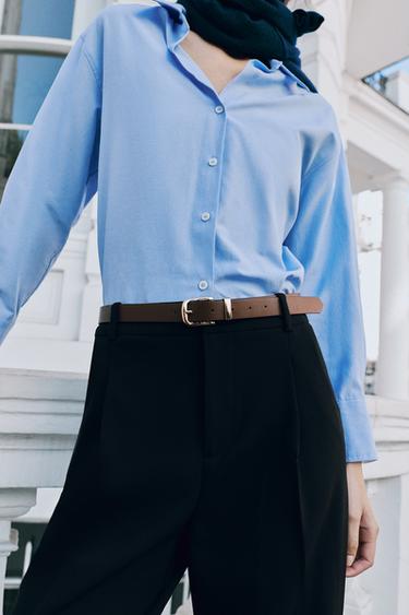 BELTED ANKLE PANTS — Black 2