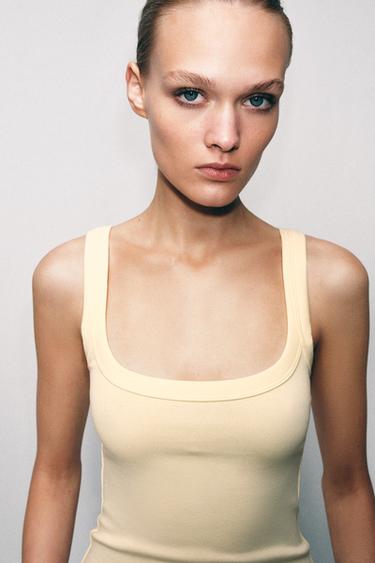 TOP ALGODÓN MANGA SISA - Amarillo de Zara
