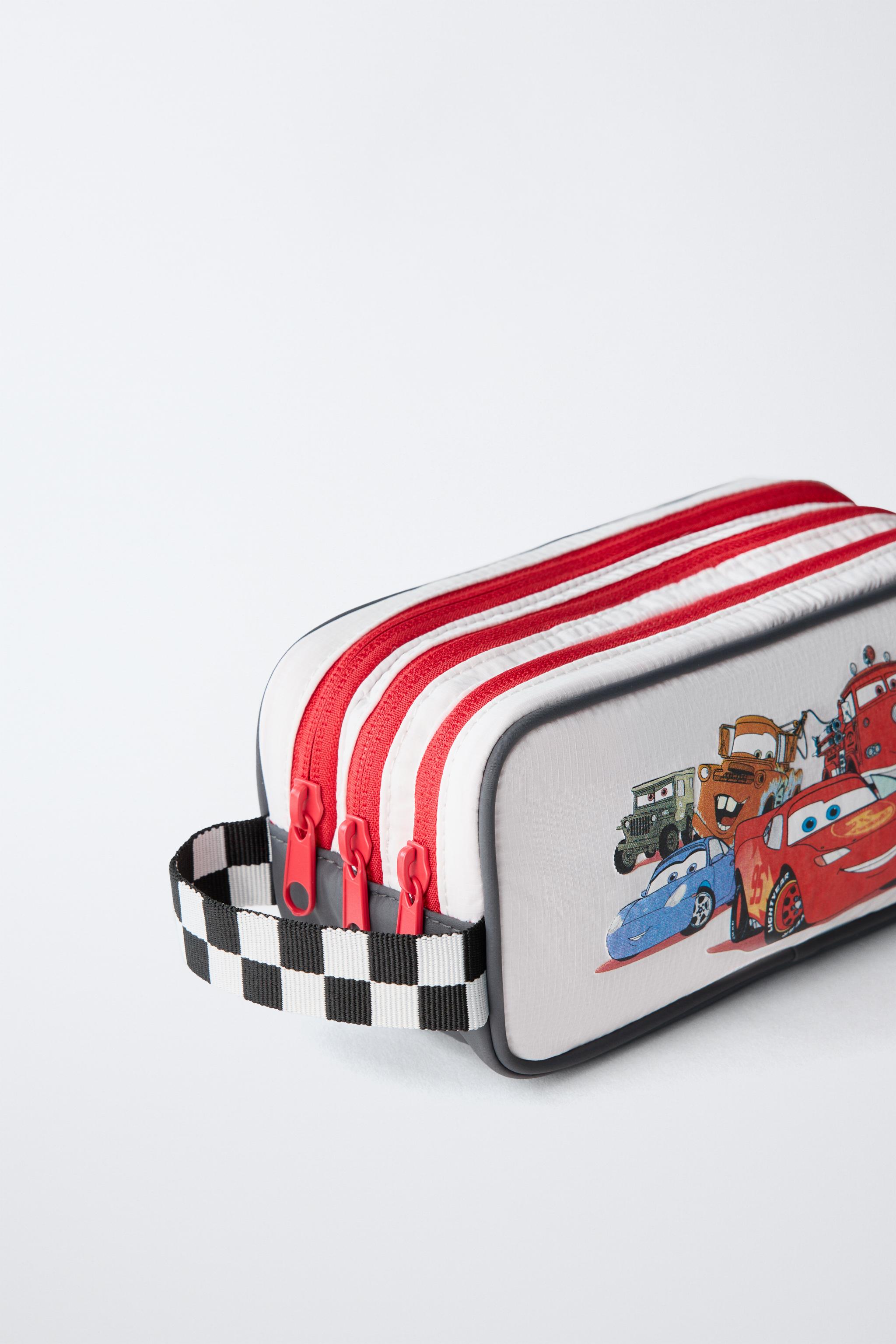 2-in-1 Federmappe & Kosmetiktasche – Cars Lightning McQueen, Mit Personalisiertem Namen