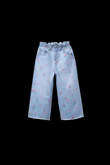 JEANS PAPERBAG BLUMEN - Mittelblau von Zara - Bild 0