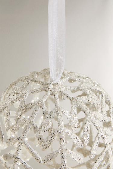 HERRINGBONE CHRISTMAS TREE DECORATION - Silver by Zara - Image 2