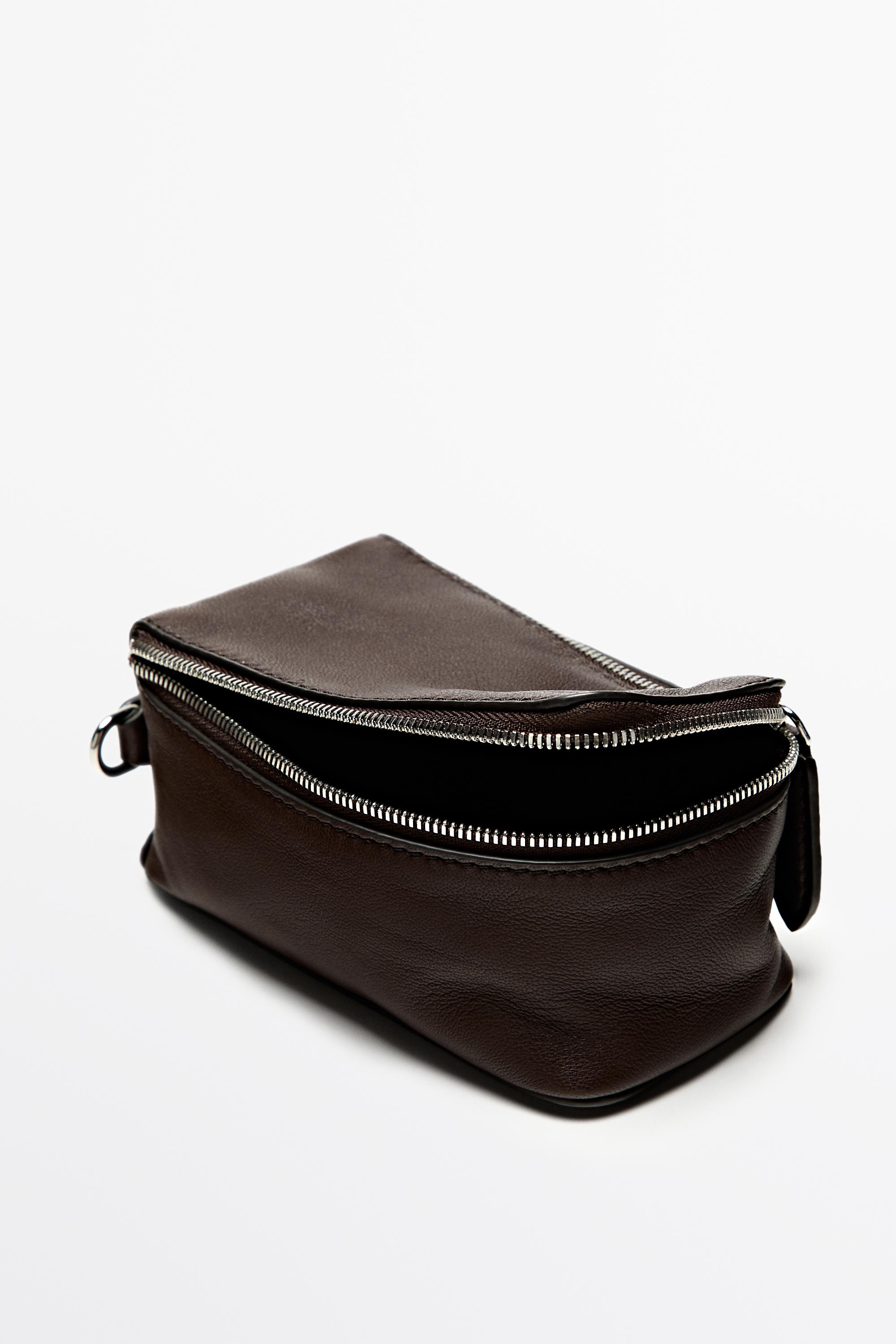 Rectangular nappa leather toiletry bag