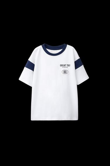 JOGGING SLOGAN T-SHIRT - White by Zara - Image 0