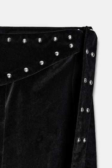 FLARE PAREO TROUSERS WITH STUDS - Black by Zara - Image 7