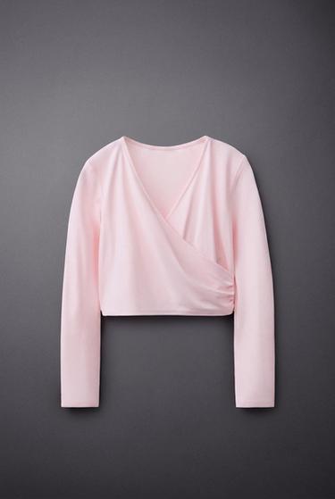 TOP DE SPORT CACHE-CŒUR - Rose pastel de Zara