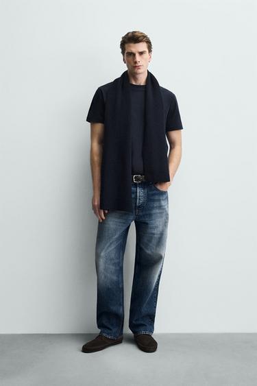 BASIC MEDIUM WEIGHT T-SHIRT - Navy blue by Zara