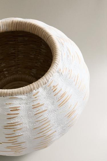 CORBEILLE VASE HAUT MICROCIMENT - Blanc de Zara - Image 2