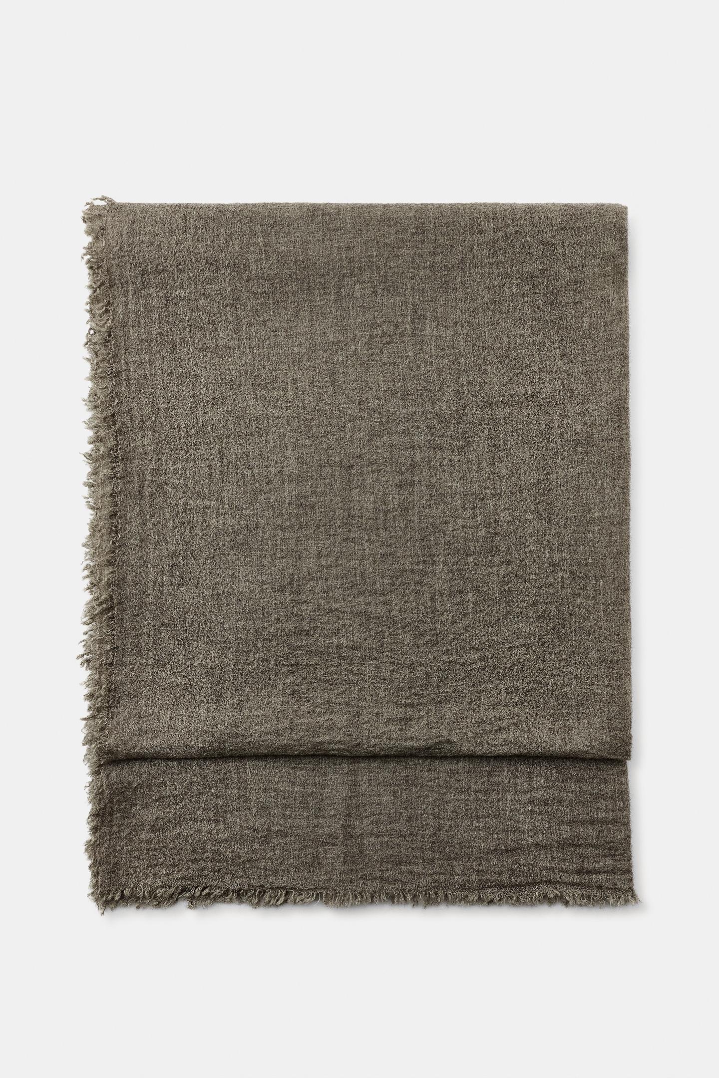 Женский шарф Zara Wool-Blend Rustic Plain, цвет: Коричневый / Серо-коричневый — фото 2