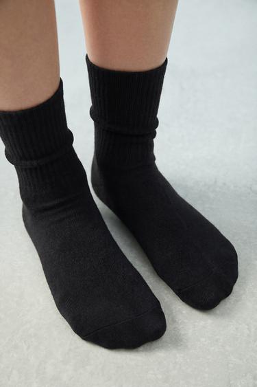 3-PACK OF PLAIN LONG SOCKS - Black by Zara