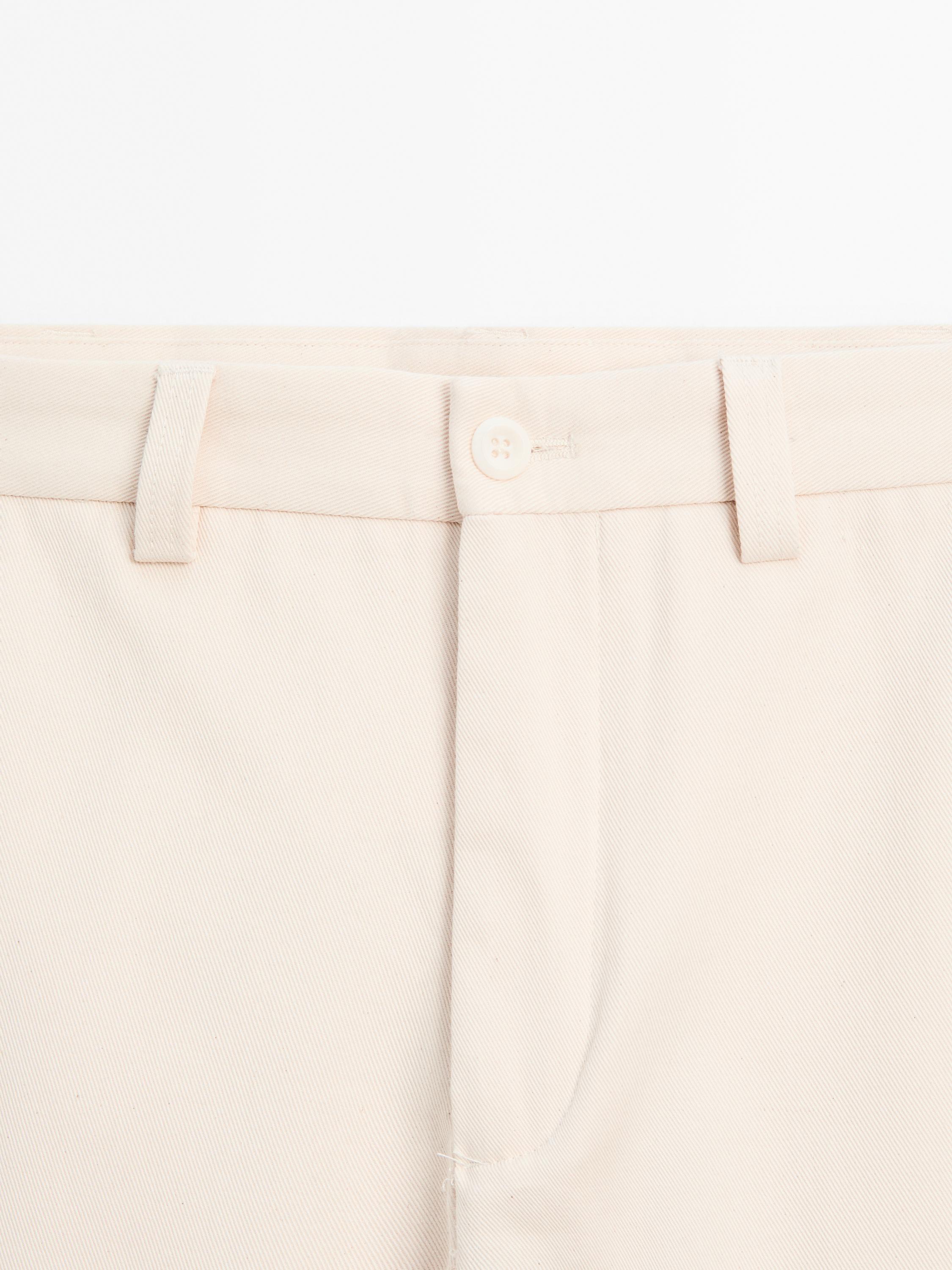 100% cotton straight-leg trousers
