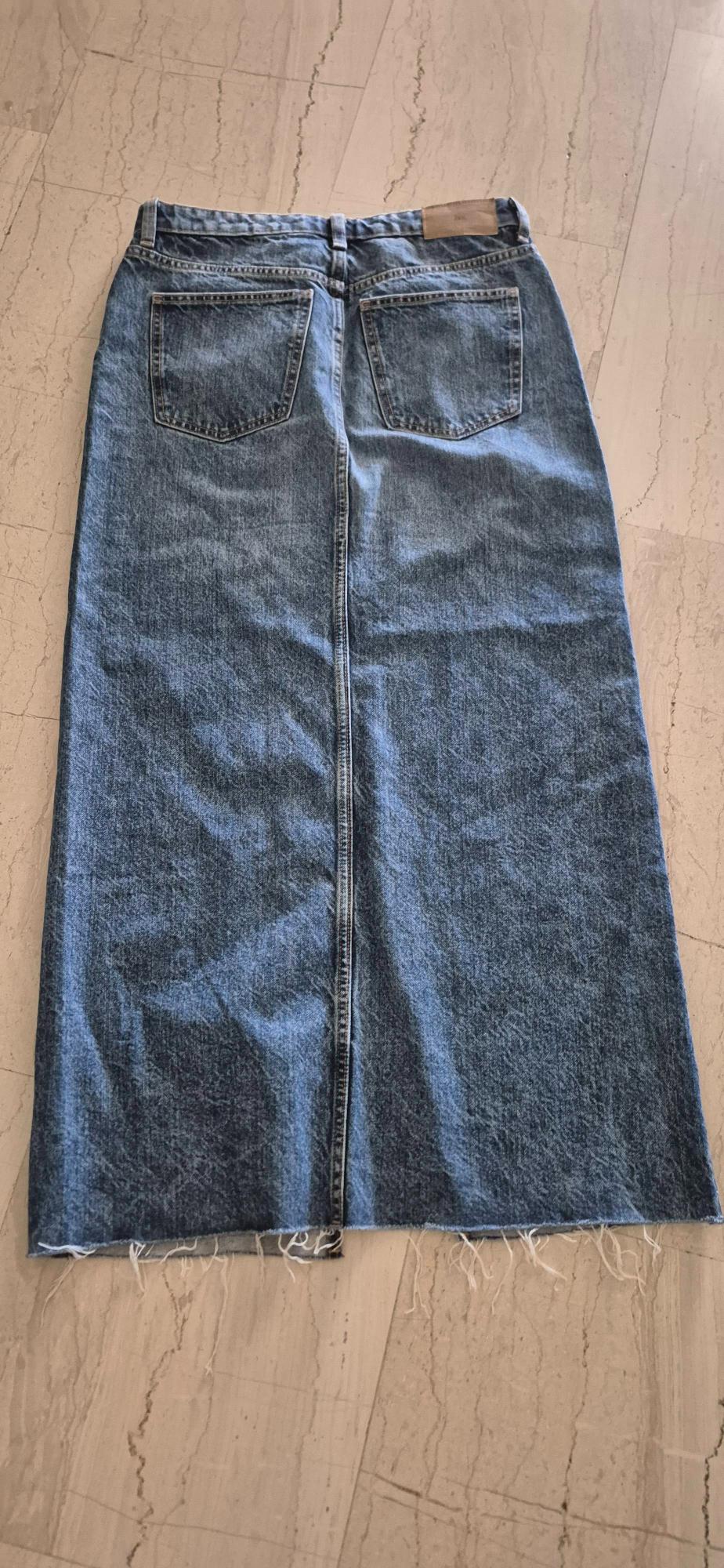Z1975 DENIM MIDI SKIRT WITH SLIT - Image 3