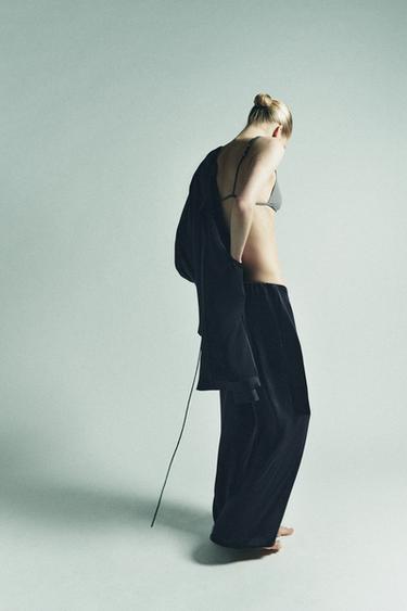 SATIN SHIRT WITH BOW - Blue / Navy by Zara - Image 5