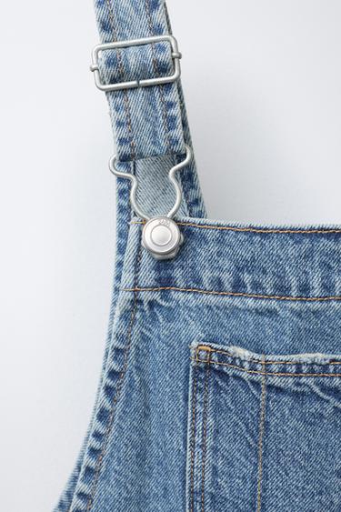 SALOPETTE EN DENIM WIDE LEG - Bleu de Zara - Image 2