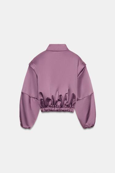 VESTE REMBOURRÉE ÉPAULES MARQUÉES - Lilas de Zara - Image 8