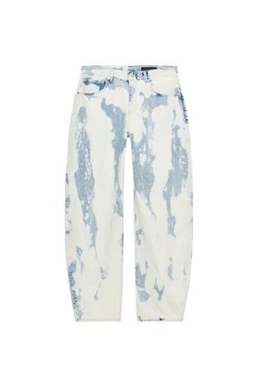 JEANS ZW COLLECTION BARREL TIRO MEDIO ESTAMPADO - Azul claro de Zara