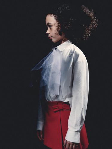 FALDA BERMUDA LAZO - Rojo de Zara